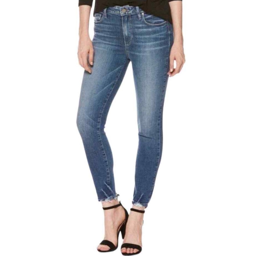 Paige Hoxton Chewed Hem Crop Jeans in Addler